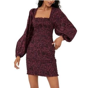 NEW Free People Smock It to Me Long Sleeve Mini Dress